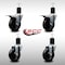 Service Caster 4'' SS Soft Rubber Swivel 1-3/4'' Expanding Stem Caster Set 2 Total Lock Brakes, 4PK SCC-SSEXTTL20S414-SRS-2-S-2-134 - alternate 2